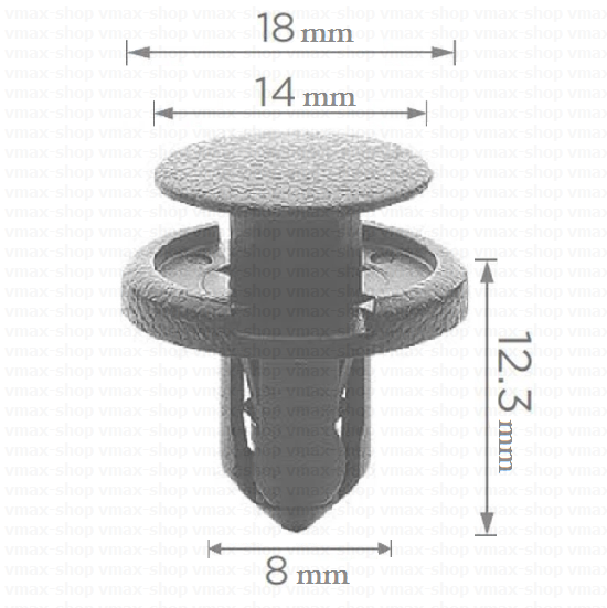 KKD-1019 Копче крепеж за броня за Mitsubishi L300 Lancer