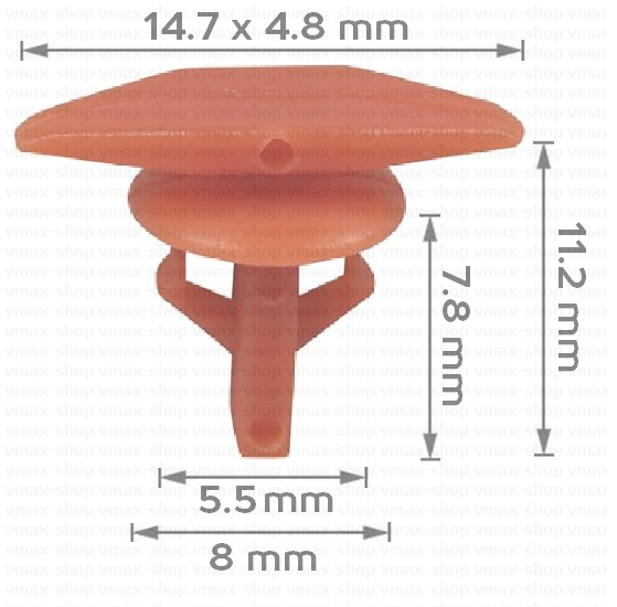 KKD-1032 Копче крепеж капак на двигателя и уплътнения на вратите на Honda Accord Civic CR-V