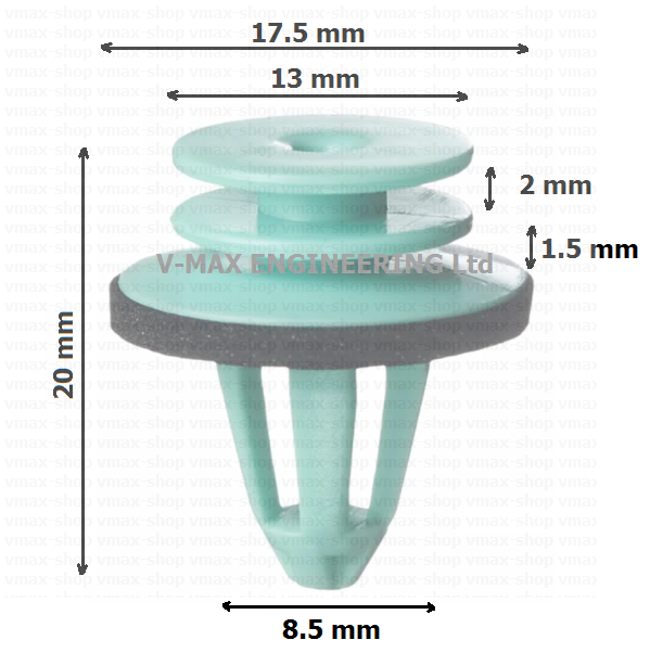 KKD-1049 Копче крепеж за панел за врата и лайстни за Skoda  Octavia Fabia Roomster Fabia Roomster
