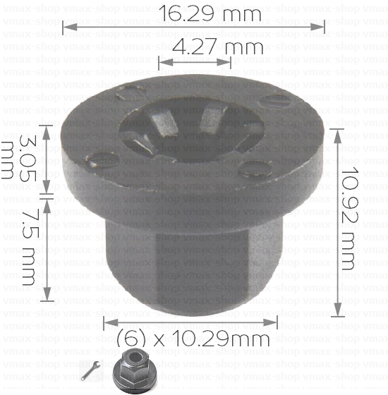 KKD-1112 Гайка PVC за облицовъчни панели и тапицерия за Universal