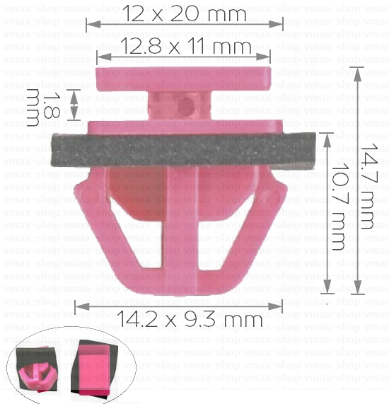 KKD-1229 Щипка крепеж външни лайстни и калници за Kia Cee'd