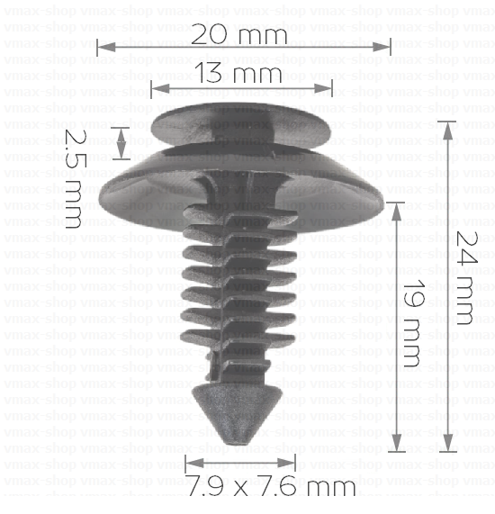 KKD-1231 Щипка крепеж за декоративна кора за вратата за Ford Fiesta KA Fiesta Ranger Transit Tourneo Connect
