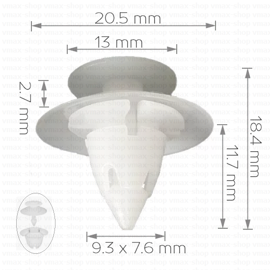 KKD-1244 Щипка за броня декоративна лайстна и калници за Ford Ka