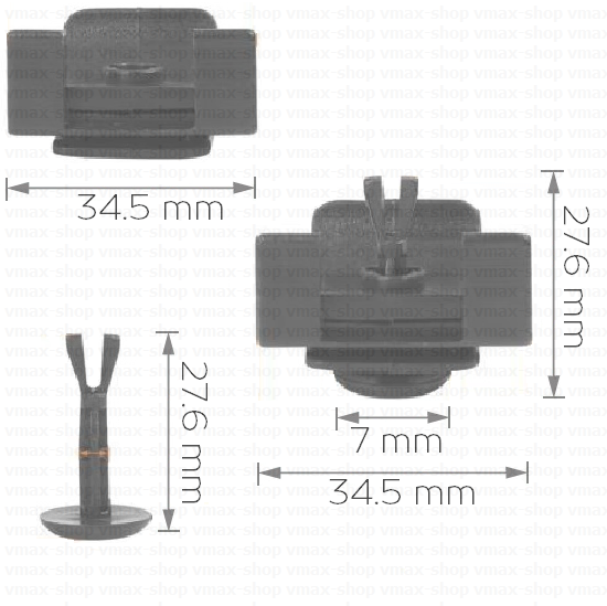 KKD-1254 Щипка крепеж за калник подкалник и броня за Toyota много модели
