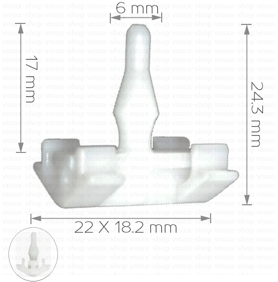 KKD-1265 Щипки крепеж за предни калници и задна арка за Mercedes 124 Mercedes klasa E