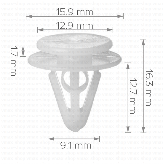 KKD-1276 Щипка за тапицерия крепеж за праг и калник за Suzuki SX4 Ignis Jimny Liana Swift