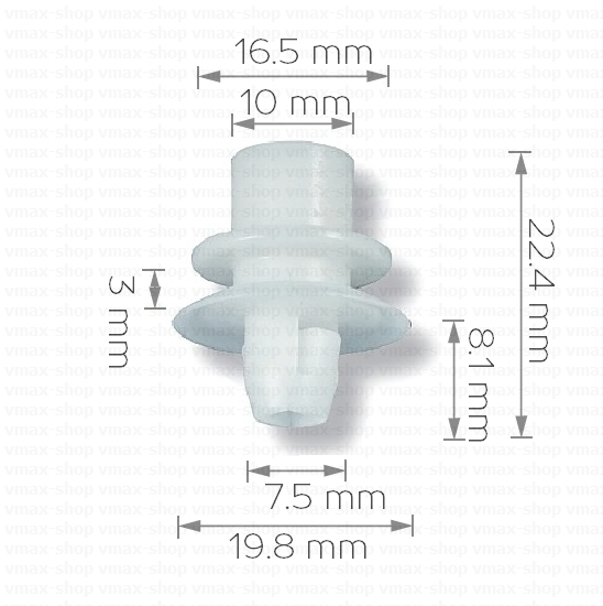 KKD-1315 Щипка за арка лайстна на калника и задна броня за Smart Fortwoo City Coupe