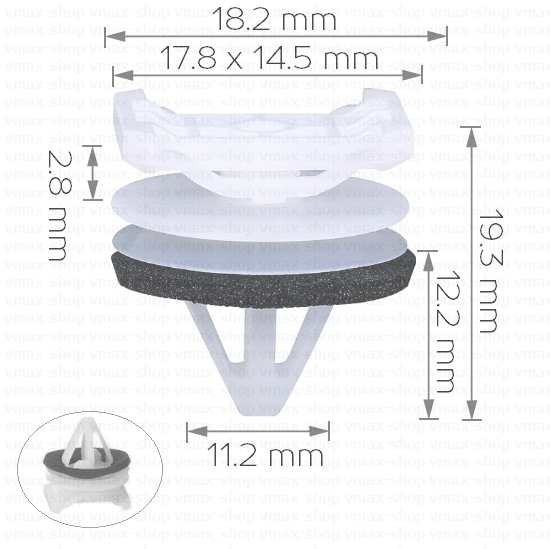 KKD-1349 Щипка за лайстна и страничен праг на Mazda CX 5