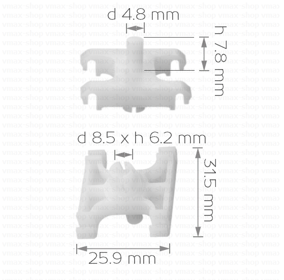 KKD-1367 Щипка за лайстни на вратите за Mini Cooper много модели