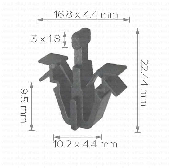 KKD-1386 Щипка предна декоративна решетка между фаровете за Toyota 4Runner Pickup RAV4 Tacoma