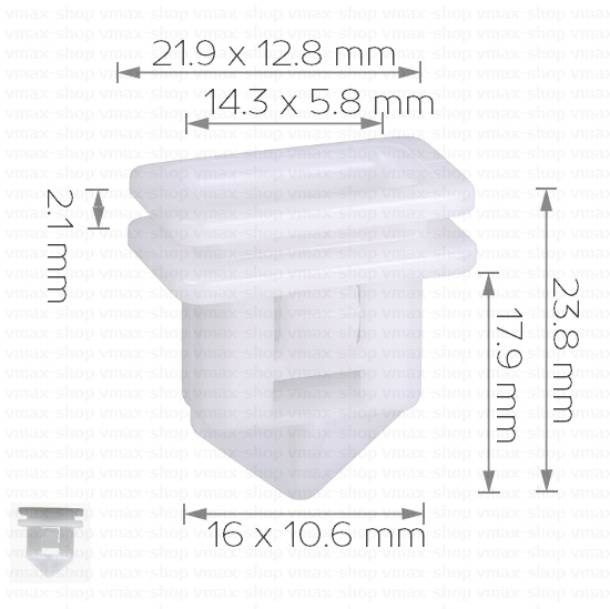KKD-1395 Щипка крепеж външен праг под вратите за Volvo XC60 XC70 C30 S80 V50