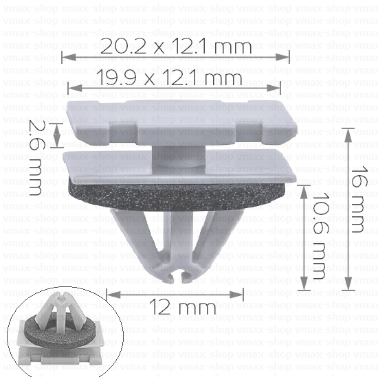 KKD-1401 Щипка крепеж лайстни врати за Opel Mokka