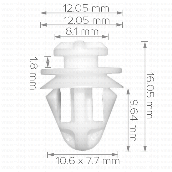 KKD-1408 Щипка за  лайстна под вратите за Renault Clio Megane Twingo