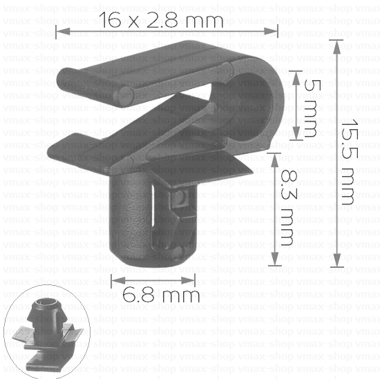 KKD-1449 Щипка за предна декоративна решетка за Mercedes klasa C Е М