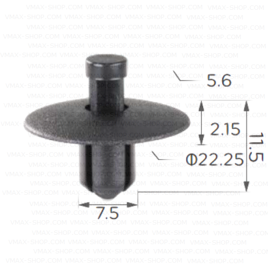 KKD-1527 Щипка крепеж за вътрешни панели колони VW