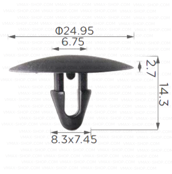 KKD-1553 Щипка шумоизолация капака на двигателя Toyota.