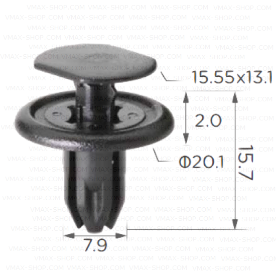 KKD-1597 Щипка калници брони решетка предно стъкло Mazda
