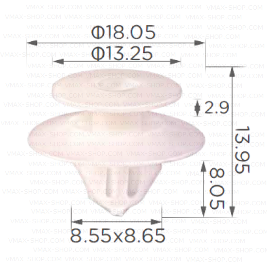 KKD-1599 Щипка лайстни прагове и вежди калници Mitsubishi