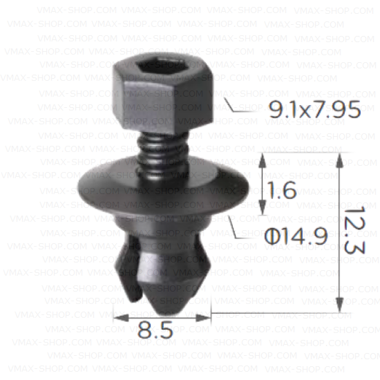 KKD-1602 Щипка лайстна праг под вратите VW