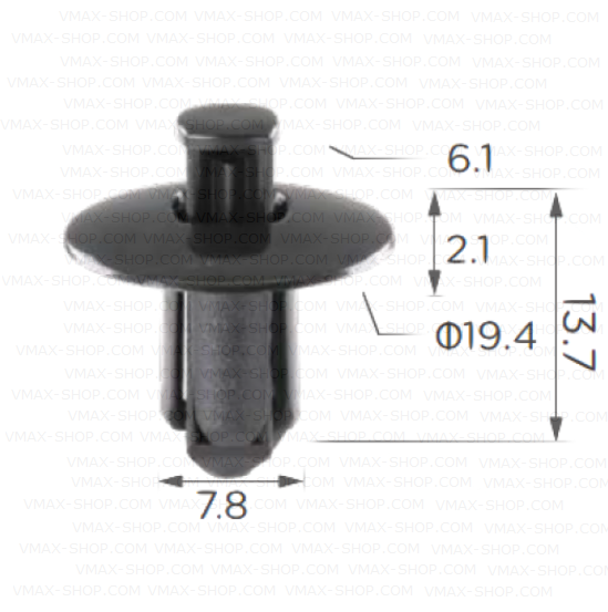 KKD-1653 Щипка броня лайстни и багажник Nissan.