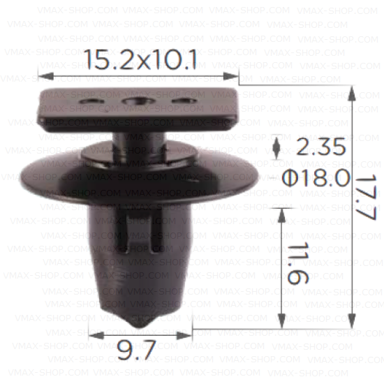 KKD-1715 Щипка крепеж праг под вратите Nissan
