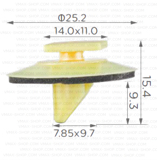 KKD-1967 Щипка за спойлер за врата на багажника и праг Mazda
