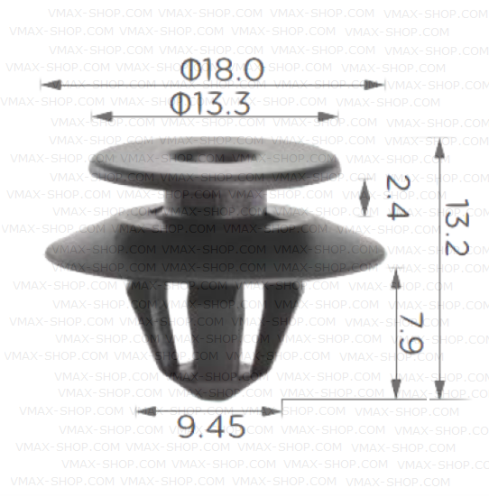 KKD-1968 Щипка капак пред предно стъкло странични панели VW