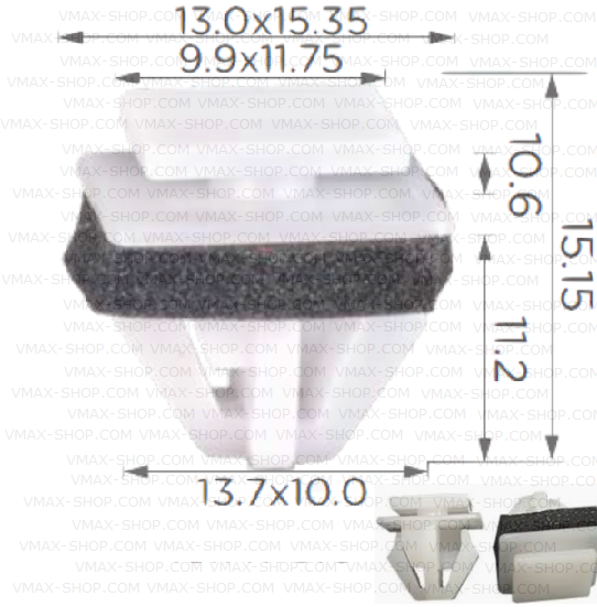 KKD-1994 Щипка лайстна решетка пред радиатора Kia