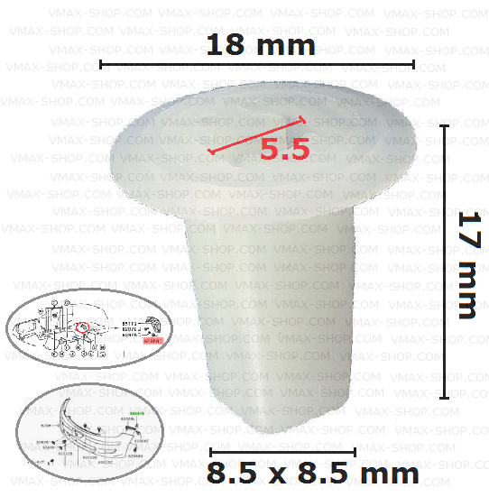 KKD-2018 Щипка основа болт броня подкалник Mitsubishi Colt