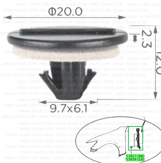 KKD-2059 Щипка за калници и лайстни Toyota