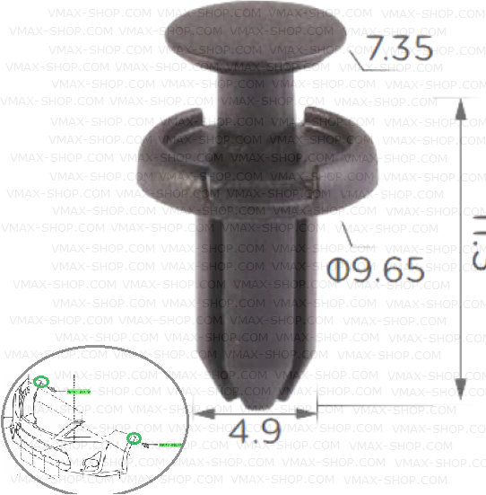 KKD-2061 Щипка крепеж броня Toyota