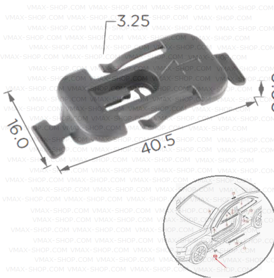 KKD-2070 Щипка лайстни прагове на врати Audi
