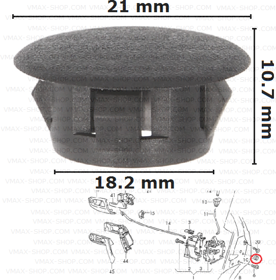 KKD-2073 Щипка за механизъм затваряне на вратата VW