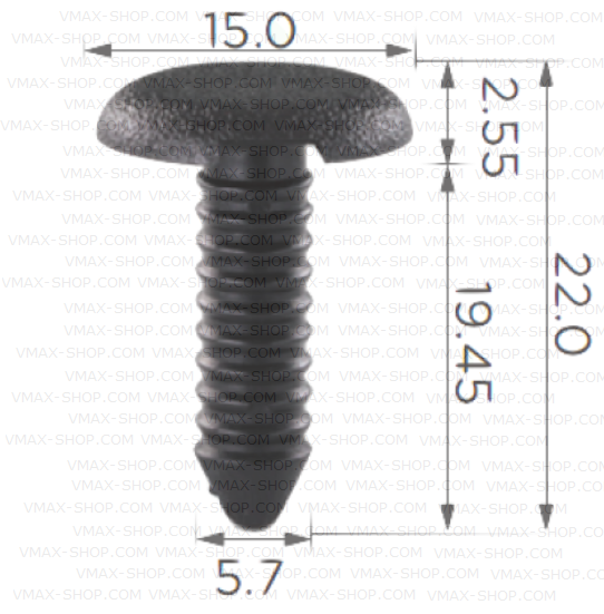 KKD-2075 Щипка лайстни прагове капак странично огледало VW