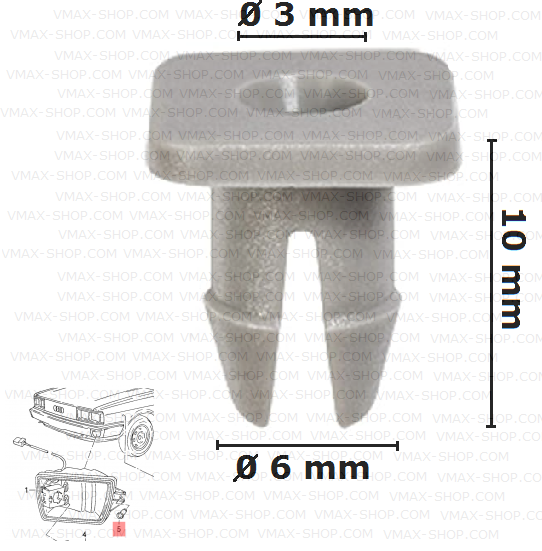 KKD-2079 Щипка основа винт за фарове за мъгла мигачи VW