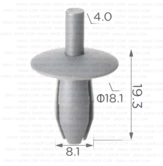 KKD-2088 Крепеж панели тапицерия задна врата Mercedes VW