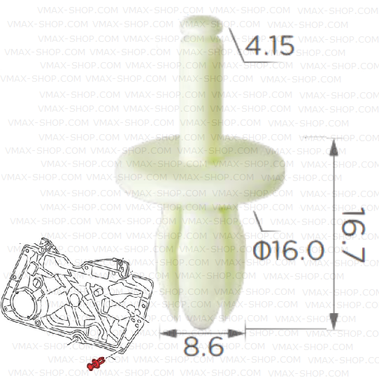 KKD-2089 Щипка крепеж панел врата VW Golf VI